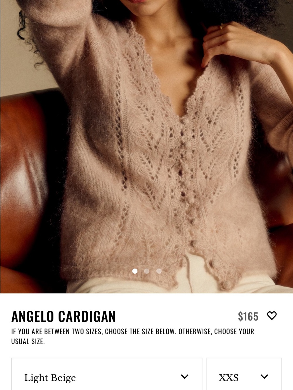Sezane V-Neck Button Cardigan XXS NWOT